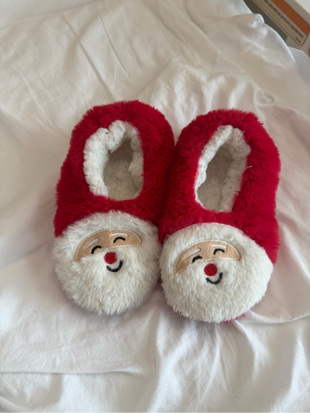 Kids Red Santa Slippers - Plush Holiday Shoes